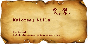 Kalocsay Nilla névjegykártya
